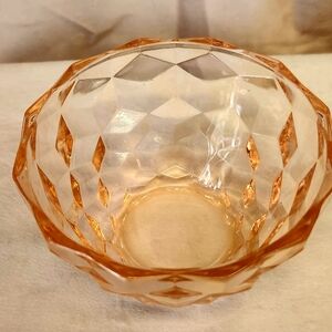 Pink depression Glass Square design sugar Bowl